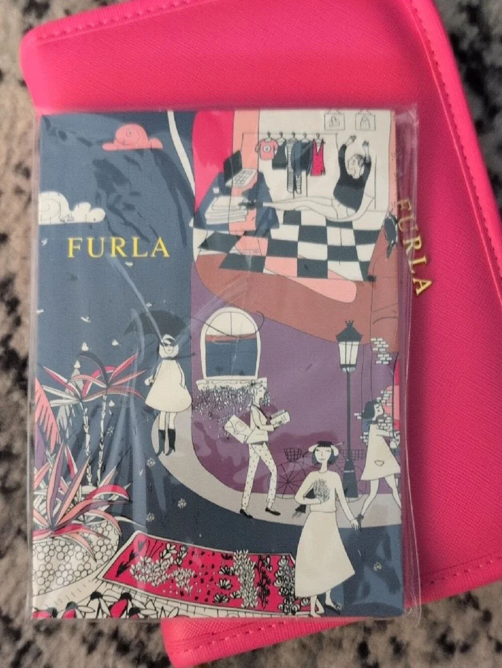 Furla Hot Pink Saffiano Leather Case